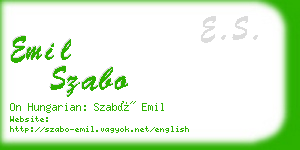 emil szabo business card